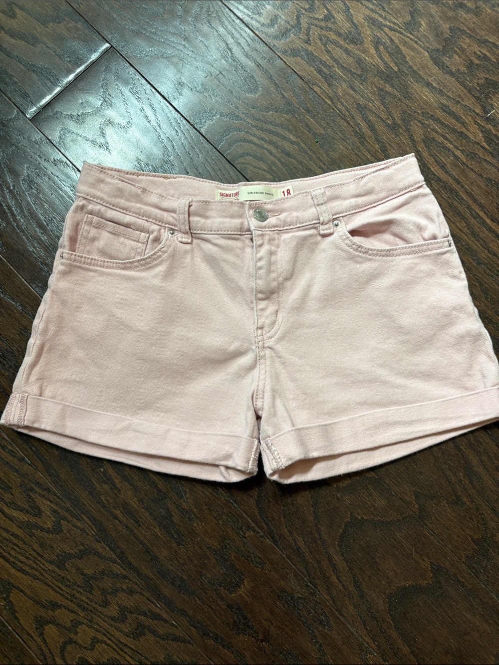 Signature by Levi Strauss Pale Pink Denim Shorts